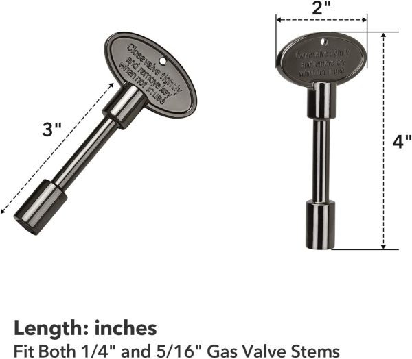 Skyflame Fireplace Valve Key 3 Inches Flat Black-1