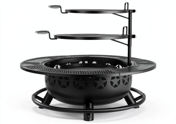 Hykolity 35 Inch Steel Fire Pit Wood Burning Grill-6
