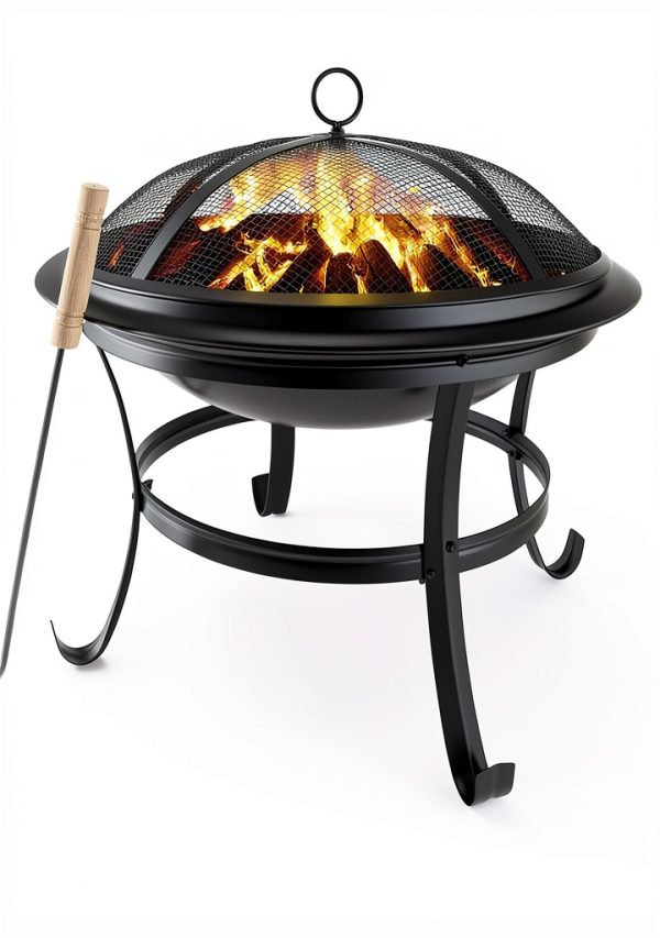 Wood Burning Fire Pit Gas One Modern Metal Bowl-10