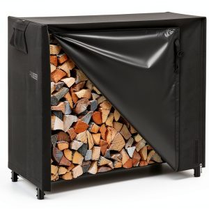 VIVOHOME Firewood Rack Heavy Duty Steel Outdoor Storage-0