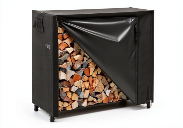 VIVOHOME Firewood Rack Heavy Duty Steel Outdoor Storage-0