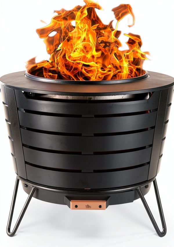 TIKI Stainless Steel Patio Fire Pit Smokeless Outdoor-0