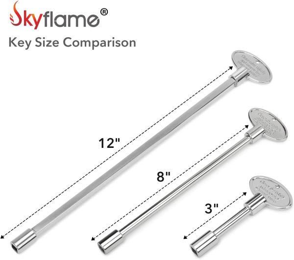 Skyflame Polished Chrome Fireplace Valve Key-2