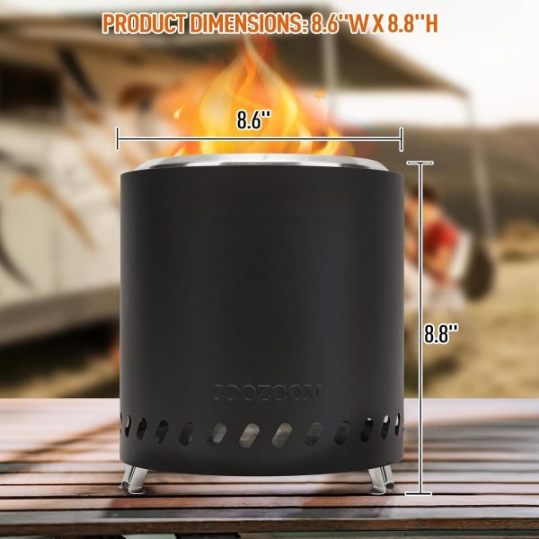 Stainless Steel Portable Fire Pit COOZOOM Patio-5