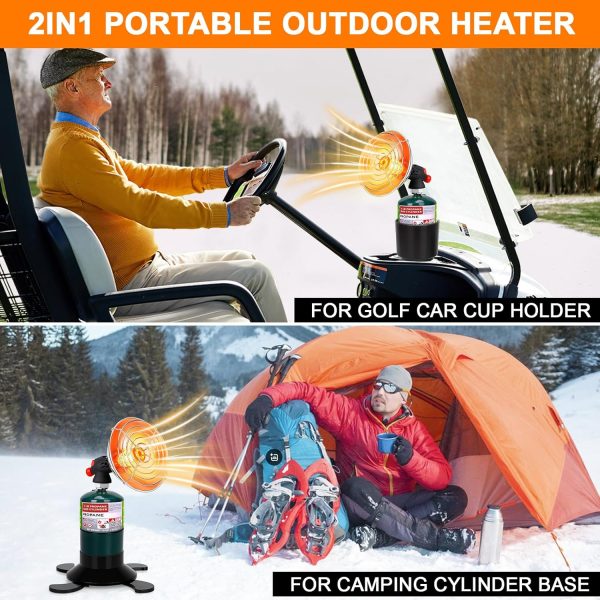 HEATHIVE Golf Cart Heater Portable Propane Silver Adjustable-2