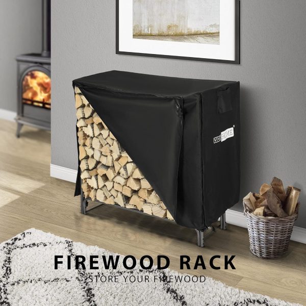 VIVOHOME Firewood Rack Heavy Duty Steel Outdoor Storage-6