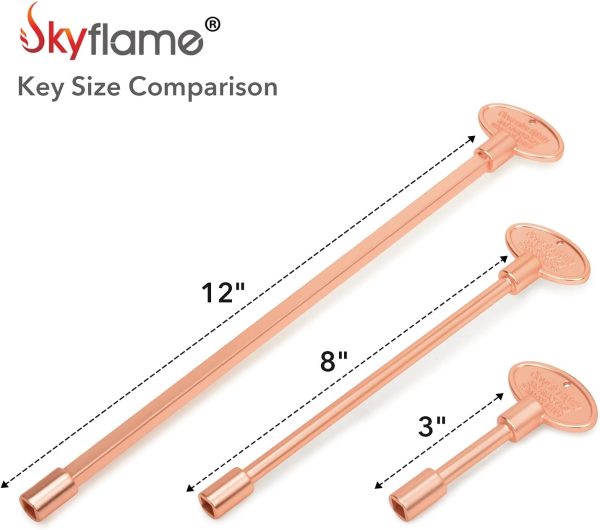 Skyflame Fireplace Valve Key 12" Rose Gold-2