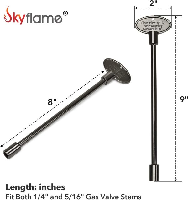 Skyflame Fireplace Valve Key 8 Inch Black-1