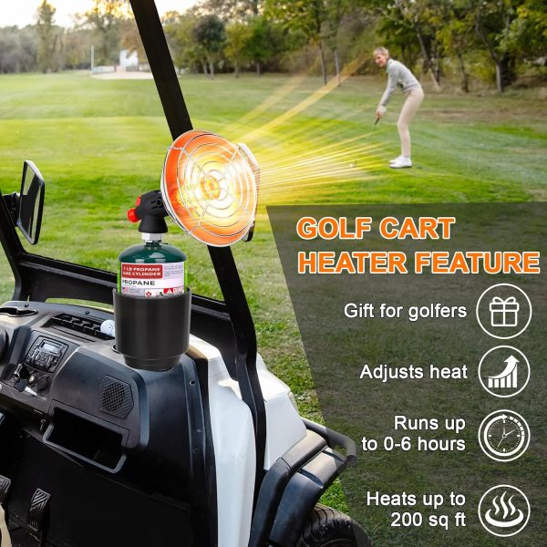HEATHIVE Golf Cart Heater Portable Propane Silver Adjustable-1