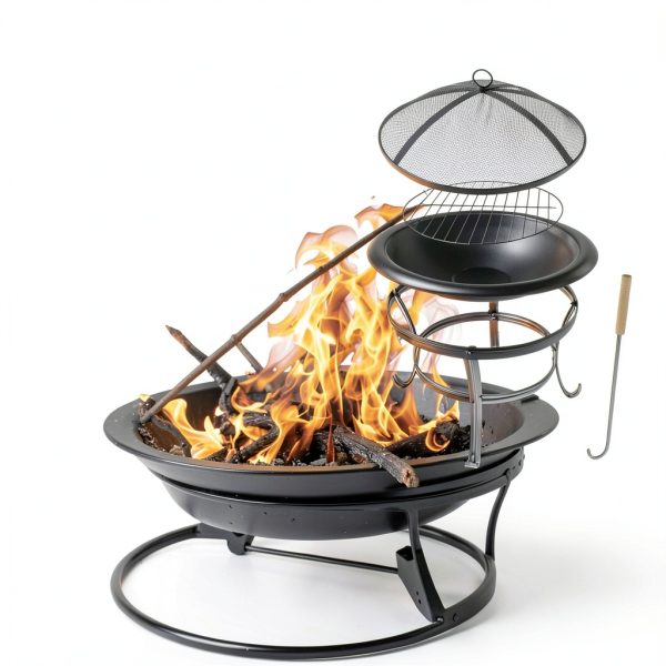 Wood Burning Fire Pit Gas One Modern Metal Bowl-5