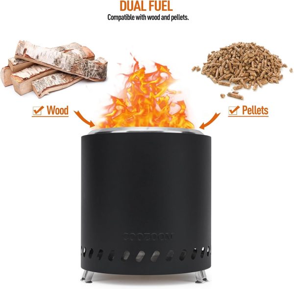 Stainless Steel Portable Fire Pit COOZOOM Patio-3
