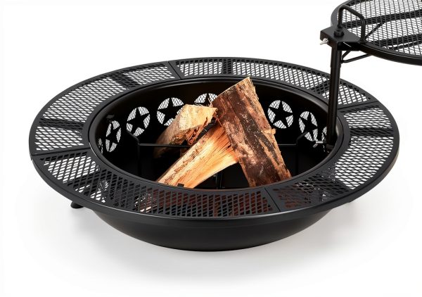 Hykolity 35 Inch Steel Fire Pit Wood Burning Grill-4