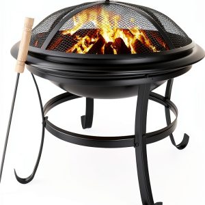 Wood Burning Fire Pit Gas One Modern Metal Bowl-0