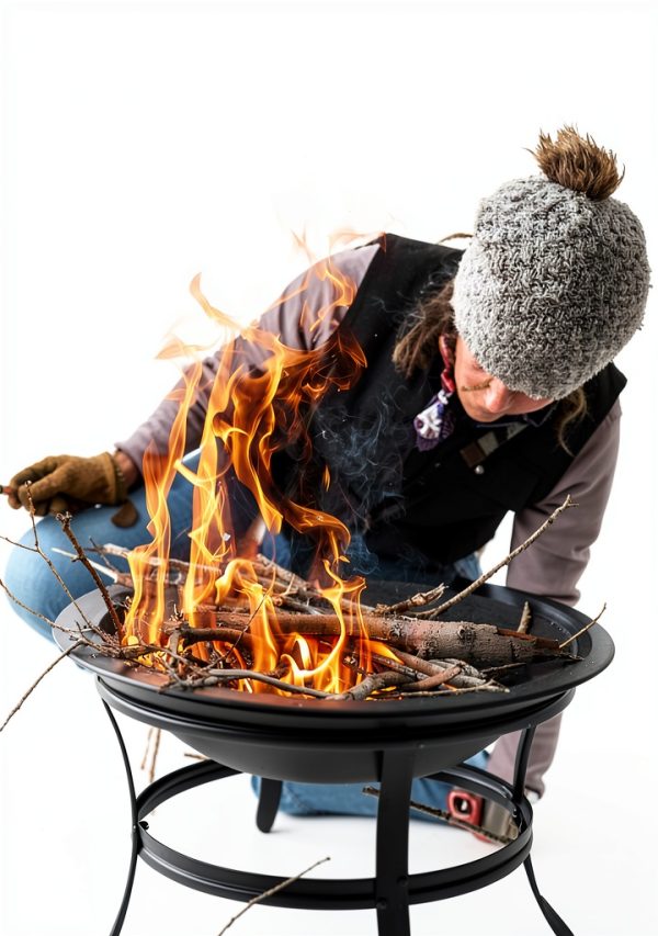 Wood Burning Fire Pit Gas One Modern Metal Bowl-6