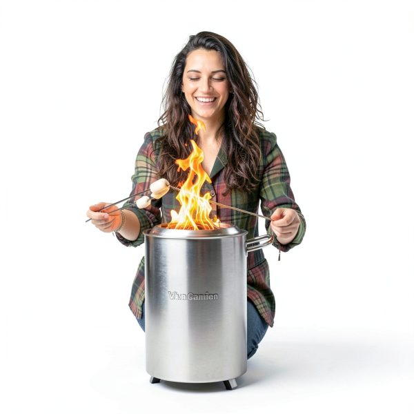 VivaGarden Stainless Steel Tabletop Fire Pit-5
