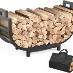 GAVISCITY Firewood Rack Wrought Iron Rust Resistant Indoor-0
