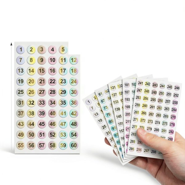 Laumoi Waterproof Nail Art Number Stickers Multicolor Small 10pcs-1
