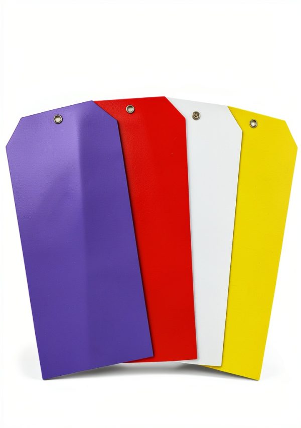 Yellow plastic tags by CleverDelights 6.25" x 3.125" Waterproof-1