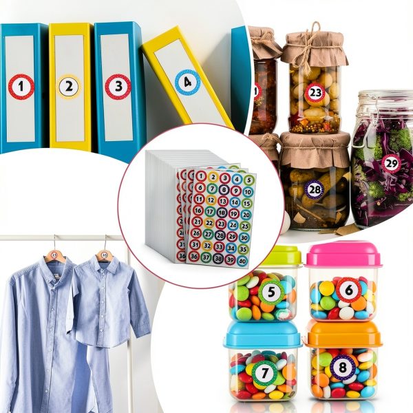 Grevosea 1000 Pcs 1-40 Number Stickers, 1 Inch Small Number Stickers Self Adhesive Sticker Numbers Decals Labels for Indoor Outdoor Storage Organizing Boxes Bins Toolbox (25 Sheets)-4