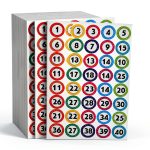 Grevosea 1000 Pcs 1-40 Number Stickers, 1 Inch Small Number Stickers Self Adhesive Sticker Numbers Decals Labels for Indoor Outdoor Storage Organizing Boxes Bins Toolbox (25 Sheets)-0