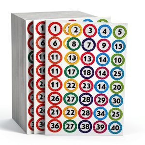 Grevosea 1000 Pcs 1-40 Number Stickers, 1 Inch Small Number Stickers Self Adhesive Sticker Numbers Decals Labels for Indoor Outdoor Storage Organizing Boxes Bins Toolbox (25 Sheets)-0