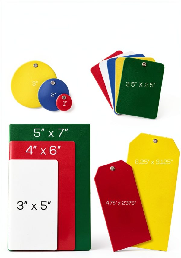 CleverDelights Green Plastic Tags 3.5x2.5 Inch Waterproof Vinyl 50-6