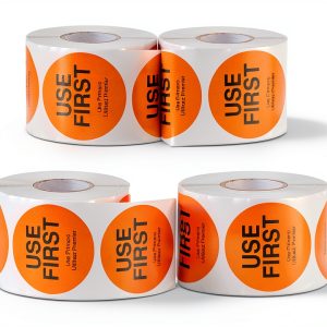 Food Service Stickers Telooco 1.5 Inch Orange Round Labels 2000 Qty-0