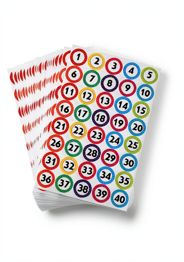 Grevosea 1000 Pcs 1-40 Number Stickers, 1 Inch Small Number Stickers Self Adhesive Sticker Numbers Decals Labels for Indoor Outdoor Storage Organizing Boxes Bins Toolbox (25 Sheets)-2