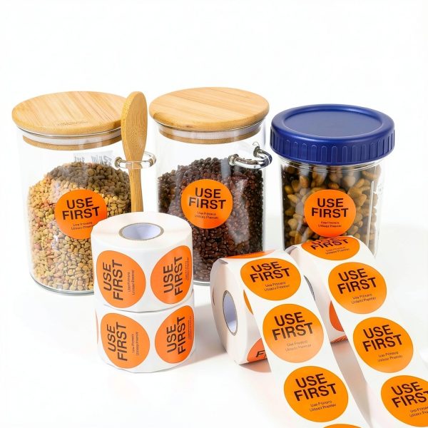 Food Service Stickers Telooco 1.5 Inch Orange Round Labels 2000 Qty-3