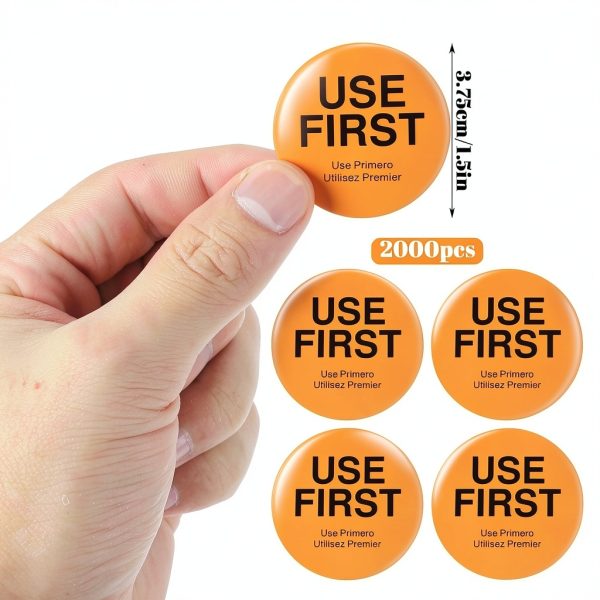 Food Service Stickers Telooco 1.5 Inch Orange Round Labels 2000 Qty-1