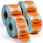 L LIKED 2000 Pcs Circle Removable Labels 1.5" Orange Inventory Labels-0